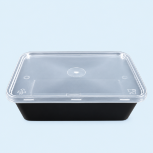 Hộp nhựa vuông 650ml đen (Bộ L50)