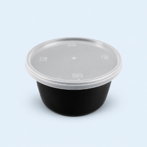 Hộp nhựa tròn 500ml đen (Bộ)