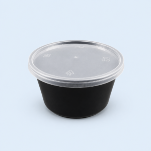 Hộp nhựa tròn 600ml đen (Bộ)