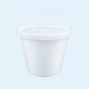 Hộp nhựa tròn 700ml trắng đục (Bộ L50)